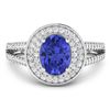 Image 3 : 14KT White Gold 1.09ctw Tanzanite and Diamond Ring