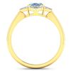 Image 4 : 14KT Yellow Gold 0.96ctw Aquamarine and Diamond Ring
