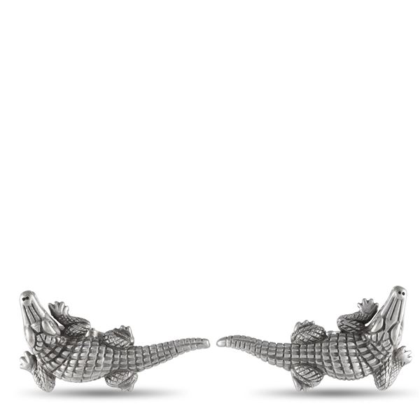 Kieselstein-Cord 18K White Gold Alligator Cufflinks