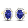 Image 2 : 14KT Yellow Gold 1.24ctw Tanzanite and Diamond Earrings