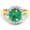 Image 2 : 14KT Yellow Gold 2.75ct Zambian Emerald and Diamond Ring