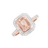 Image 2 : 14KT Rose Gold 1.41ct Morganite and Diamond Ring