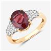 Image 2 : 14KT Yellow Gold 2.87ctw Rhodolite and White Diamond Ring
