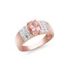 Image 1 : 14KT Rose Gold 1.23ct Morganite and Diamond Ring