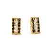 Image 1 : Plated 18KT Yellow Gold 1.02ctw Black Sapphire and Diamond Earrings