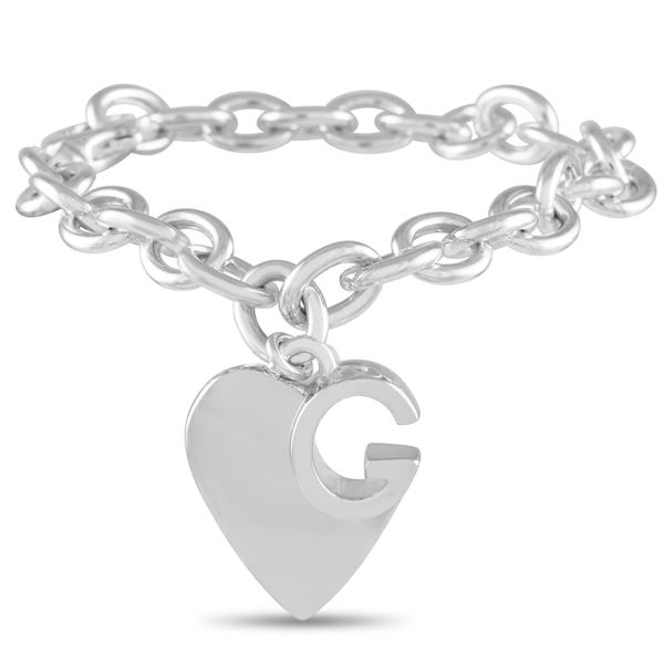 Gucci Silver Heart Chain Bracelet