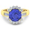 Image 3 : 14KT Yellow Gold 2.57ct Tanzanite and Diamond Ring