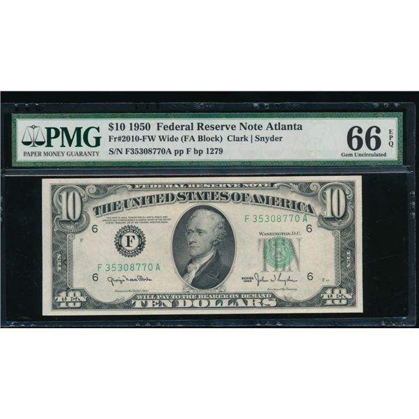 1950 $10 Atlanta FRN PMG 66EPQ