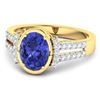 Image 2 : 14KT Yellow Gold 1.41ctw Tanzanite and Diamond Ring