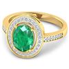 Image 3 : 14KT Yellow Gold 1.53ctw Zambian Emerald and Diamond Ring