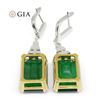 Image 4 : GIA Certified 23.38 Ct Natural Emerald and Diamond Earrings
