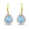Image 2 : 14KT Yellow Gold 2.5ctw Aquamarine and Diamond Earrings
