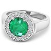 Image 3 : 14KT White Gold 1.8ct Zambian Emerald and Diamond Ring