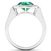 Image 4 : 14KT White Gold 1.8ct Zambian Emerald and Diamond Ring
