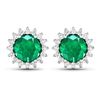 Image 1 : 14KT White Gold 1.36ctw Zambian Emerald and Diamond Earrings