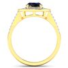 Image 4 : 14KT Yellow Gold 1.3ctw Blue Sapphire and Diamond Ring