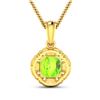 Image 2 : 14KT Yellow Gold 2.02ctw Peridot and Diamond Pendant