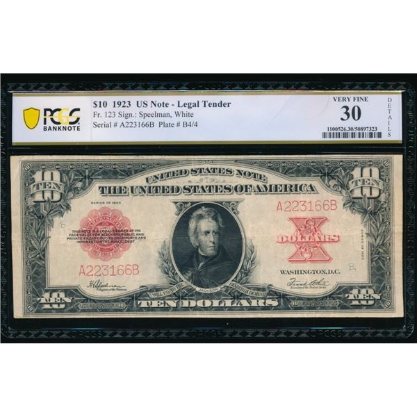 1923 $10 Poker Chip Legal Tender Note PCGS 30