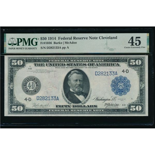 1914 $50 Cleveland FRN PMG 45
