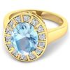 Image 3 : 14KT Yellow Gold 2.9ct Aquamarine and Diamond Ring