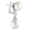 Image 2 : Cartier Platinum 2.40ct Diamond and Pearl Earrings