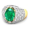 Image 2 : 14KT Yellow Gold 2.03ctw Zambian Emerald and Diamond Ring
