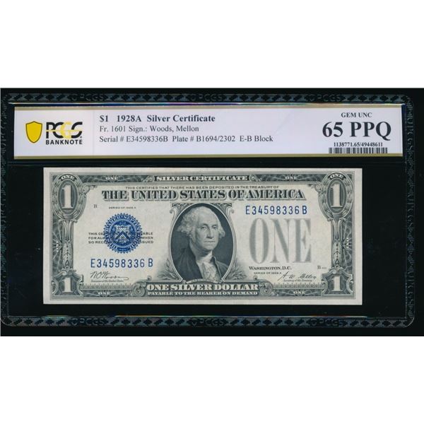 1928A $1 Silver Certificate PCGS 65PPQ