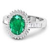 Image 2 : 14KT White Gold 1.53ctw Zambian Emerald and Diamond Ring