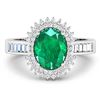 Image 3 : 14KT White Gold 1.53ctw Zambian Emerald and Diamond Ring