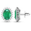 Image 2 : 14KT White Gold 2.00ctw Emerald and Diamond Earrings