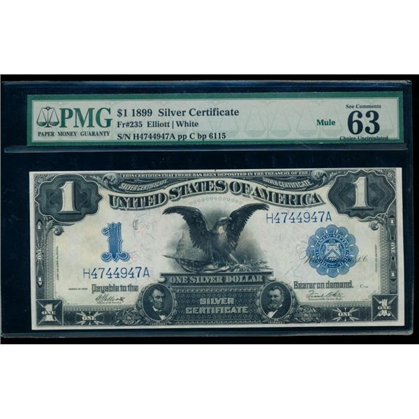 1899 $1 Black Eagle Silver Certificate PMG 63