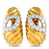 Image 1 : David Webb 18K Yellow Gold 1.40ct Diamond Clip-On Earrings