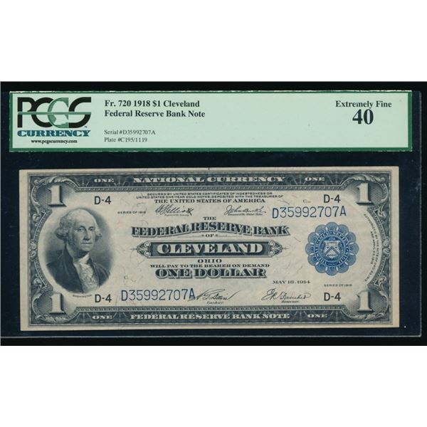 1918 $1 Cleveland FRBN PCGS 40