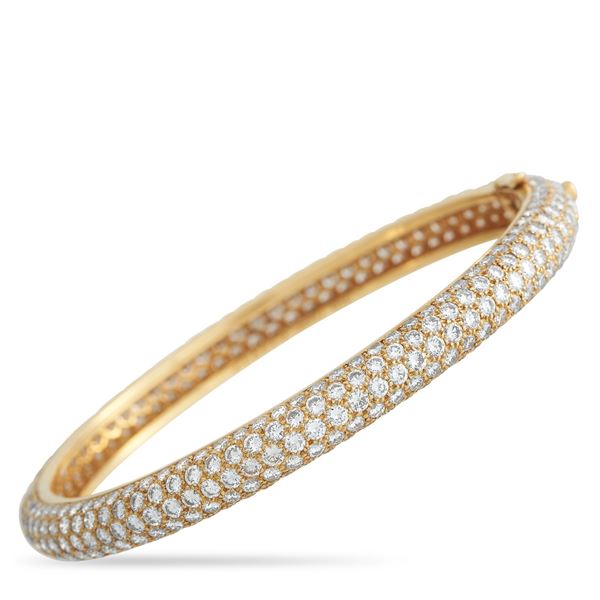 Cartier 18K Yellow Gold 13.11ctw Diamond Pave Bracelet