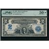 Image 1 : 1899 $2 Mini Porthole Silver Certificate PMG 50EPQ