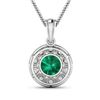 Image 2 : 14KT White Gold 1.8ctw Zambian Emerald and Diamond Pendant