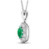 Image 3 : 14KT White Gold 1.8ctw Zambian Emerald and Diamond Pendant