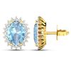 Image 4 : 14KT Yellow Gold 1.92ctw Aquamarine and Diamond Earrings