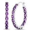Image 4 : Plated Rhodium 4.80ctw Amethyst Earrings