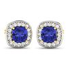 Image 2 : 14KT Yellow Gold 1.64ctw Tanzanite and Diamond Earrings