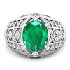 Image 3 : 14KT White Gold 2.03ctw Zambian Emerald and Diamond Ring