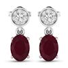 Image 1 : 14KT White Gold 1.7ctw Ruby and Diamond Earrings