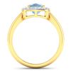 Image 4 : 14KT Yellow Gold 1.65ctw Aquamarine and Diamond Ring