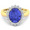 Image 2 : 14KT Yellow Gold 3.43ctw Tanzanite and Diamond Ring