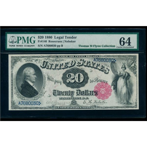1880 $20 Legal Tender Note PMG 64