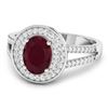 Image 2 : 14KT White Gold 1.5ctw Ruby and Diamond Ring
