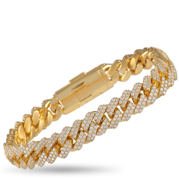 14KT Yellow Gold 8.94ctw Diamond Cuban Link Bracelet