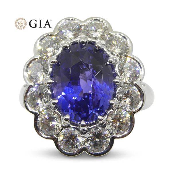 Rare GIA Certified 4.64 Ct Natural Sapphire Ring