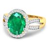 Image 2 : 14KT Yellow Gold 3.14ctw Zambian Emerald and Diamond Ring