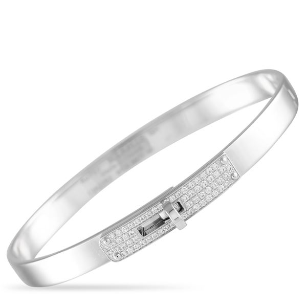 Hermes Kelly 18K White Gold 0.62ct Diamond Bracelet